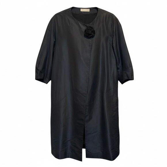 NICOLE FARHI Black Trench Coat - Picture 2 of 10